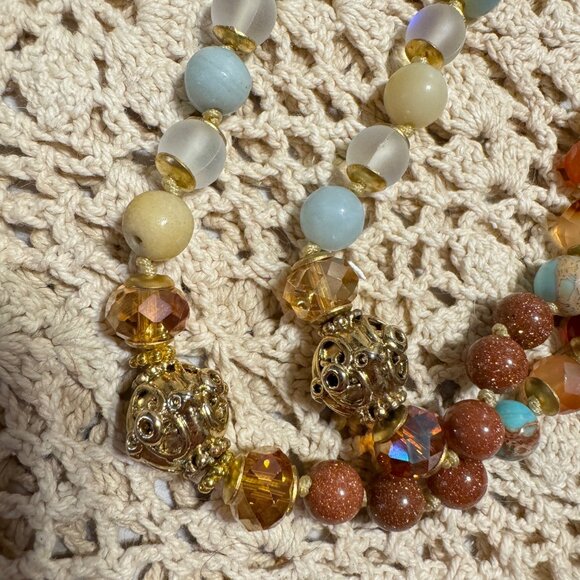 ๐คฉ๐HOST PICK!!๐๐คฉAGATE GOLDFISH Handmade Semi Precious 108 Bead Mala Necklโฆ - Picture 5 of 14